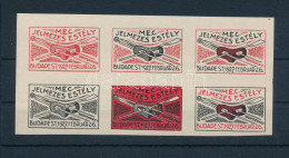 1927 M.E.C. Jelmezes Estély Levélzáró Kisív / Label Mini Sheet - Unclassified