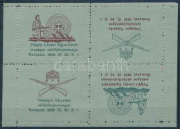 1933 Polgári Lövész Egyesületek Levélzáró Kisív / Label Mini Sheet - Ohne Zuordnung