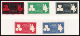 1935 VI. Főiskolai VB Budapest 5 Klf Levélzáró / 5 Labels - Sin Clasificación