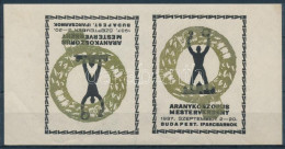 1937 Aranykoszorús Mesterverseny Fordított állású Levélzáró Pár / Inverted Label Pair - Ohne Zuordnung