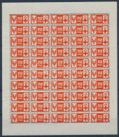 ~1944 Adománybélyeg 10f A Vöröskereszt Javára, 50-es Kisívben / Hungarian Charity Stamp In Mini Sheet Of 50 - Zonder Classificatie