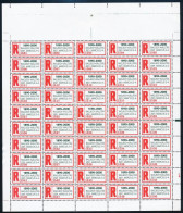 2001 1890-2000 Ragjegy Kiállítás Alkalmi Ajánlási Ragjegy Teljes ívben / Complate Sheet Of Label - Ohne Zuordnung