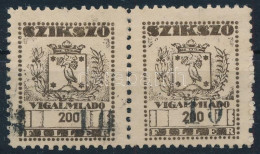 Szikszó Városi Illetékbélyeg 200f Pár Eltolódott Felülnyomással / Shifted Overprint - Ohne Zuordnung