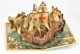 Cca 1960 Vojtech Kubasta: Christopher Columbus Genuensis. Santa Maria. Praha, én., Artia. Térbeli Mesekönyv. Kiadói Félv - Non Classificati