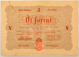 1848. 5Ft "Kossuth Bankó" Vörösesbarna Nyomat, Nyomdai Papírráncokkal T:XF Fo. / Hungary 1848. 5 Forint "Kossuth Banknot - Unclassified