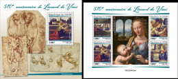 Niger 2022, Art, Leonardo IV, 4val In BF+BF - Madonna