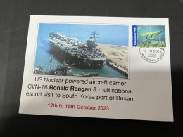 13-10-2023 (4 U 12) US Nuclear Carrier CVN-76 USS Ronald Reagan Visit To South Korea (port Of Busan) 12 To 16-10-2023 - Korea (...-1945)