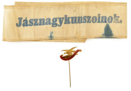 1912. "Jegyző Nagygyűlés 1912" Zománcozott Jelvény (20x35mm) + "Jásznagykunszolnok" Selyemszalag Tűlyukakkal T:AU,XF / H - Unclassified