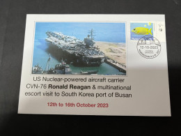 13-10-2023 (4 U 12) US Nuclear Carrier CVN-76 USS Ronald Reagan Visit To South Korea (port Of Busan) 12 To 16-10-2023 - Korea (...-1945)