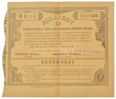 Máramarossziget 1892. "A Máramaros-szigeti Ev. Reform. Egyház Templomépítési Költségeinek Fedezésére" Sorsjegy 50kr érté - Ohne Zuordnung