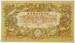 Debrecen 1889. "A Debreczeni 1848/49-ki Honvéd-egylet Elaggott, Munkaképtelenné Vált Tagjai Segélyezésére" Sorsjegy 20kr - Non Classés