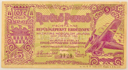 Marosvásárhely 1941. 5P "Repülő-Pengő - Repülőgépeket Erdélynek" Hátoldalán Bélyegzéssel T:F Ly., Kis Szakadás Hungary / - Zonder Classificatie