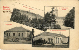 T2/T3 1908 Alcsút, Főhercegi Kastély, Kastély Udvara, Községháza. Weisz Manó Kiadása (EK) - Unclassified
