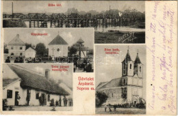 T2/T3 1917 Árpás (Sopron), Rába Híd, Kápolna Tér, Római Katolikus Templom, Teke József Vendéglője és Saját Kiadása. Belt - Zonder Classificatie