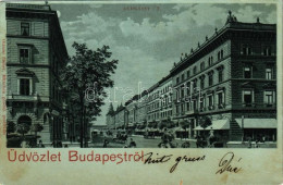 * T2/T3 1900 Budapest VI. Andrássy út, Kávéház.Ottmar Zieher Litho (Rb) - Ohne Zuordnung