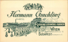 ** T1 Budapest VII. Hermann Gmehling Bőr- és Bőrbútorgyára Budapesten és Bécsben. Damjanich Utca 6. / Hermann Gmehling's - Unclassified