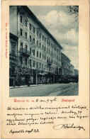 T2/T3 1900 Budapest IX. Diákkaszárnya, Villamos, Divald Károly Nyomda üzlete és Saját Kiadása 364. Üllői út 21. (Kosztol - Non Classés