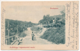 T2/T3 1899 (Vorläufer) Budapest XII. Svábhegy, Fogaskerekű Vasútállomás, Gőzmozdony, Vonat (EK) - Unclassified