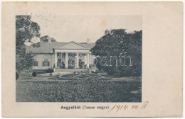 T2/T3 1914 Angyalkút, Kisfalud, Fantanele, Engelsbrunn (Temes); Kövér-Appel-kastély / Castle + "ANGYALKÚT POSTAI ÜGYN" - Unclassified