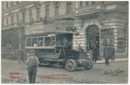 T2/T3 1908 Arad, Andrássy Tér, Neuman Palota, Autóbusz (rajta Scheiber Lajos Vasúti étterme és A Hungária Kávéház Reklám - Ohne Zuordnung