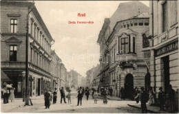 ** T1 Arad, Deák Ferenc Utca, Gyógyszertár, üzletek / Street, Pharmacy, Shops - Unclassified