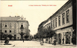 ** T1/T2 Arad, Szent István Utca A Thököly Tér Felől, Piac, Vondra Demeter üzlete. Kerpel Izsó Kiadása / Street, Market, - Ohne Zuordnung