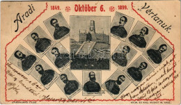 T2/T3 1899 (Vorläufer) Arad, 1849-1899 Október 6. Aradi Vértanúk. Muskát M. Kiadása / The 13 Martyrs Of Arad. Art Nouvea - Sin Clasificación