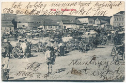 T2/T3 1907 Balázsfalva, Blaj; Piac. Sinberger Salamon Kiadása / Market + "ERDŐ GYARAK POSTAI ÜGYN." (EK) - Unclassified