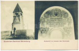 * T2/T3 Barcaföldvár, Földvár, Marienburg, Feldioara; Studenten-Denkmal, Aufschrift Im Inneren Des Denkmals / Diákemlékm - Ohne Zuordnung