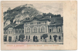 * T2/T3 1904 Barcarozsnyó, Rozsnyó, Rosenau, Rasnov; Hotel U. Burg, Gasthaus Zur Rosenauer Burg / Szálloda Barcarozsnyó  - Ohne Zuordnung