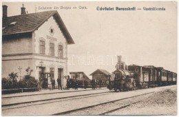 T2/T3 1922 Bereck, Bereczk, Bretcu; Gara / Vasútállomás, Vonat, Gőzmozdony / Railway Station, Train, Locomotive (EK) - Non Classés
