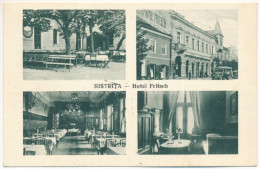 T2 1940 Beszterce, Bistritz, Bistrita; Fritsch Szálloda és Belseje, Kert, Autóbusz / Hotel And Interiors, Garden, Bus +  - Ohne Zuordnung