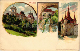 * T2/T3 Brassó, Kronstadt, Brasov; Lövölde, Katalin Kapu, Árokmente / Shooting Hall, Gate, Graft. Kosmos S VII.. Litho S - Sin Clasificación