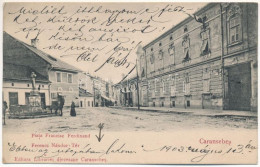 T2/T3 1903 Karánsebes, Caransebes; Ferenc Nándor Tér, Gyógyszertár / Square, Pharmacy (EK) - Non Classificati