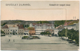 ** T3 Zilah, Zalau; Kossuth Tér Nyugati Része. Seres Samu Kiadása, Leporellolap 10 Képpel / Main Square. Leporellocard W - Zonder Classificatie