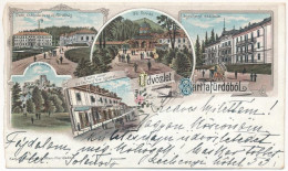 T4 1896 (Vorläufer) Bártfa, Bártfafürdő, Bardejovské Kúpele, Bardiov, Bardejov; Deák Szálloda és Az új Fürdőház, Főforrá - Unclassified