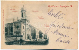 T2/T3 1899 (Vorläufer) Eperjes, Presov; Izraelita Neológ Templom, Zsinagóga, Népiskola, Honvéd Laktanya, Stefánia Intéze - Ohne Zuordnung