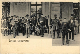 T2 1907 Érsekújvár, Nové Zámky; Muzsikus Cigányok A Pályaudvaron, Vasútállomás. Klökner Péter Kiadása / Bahnhof / Gypsy  - Non Classés