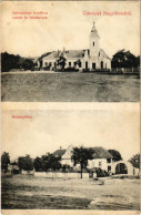 * T2/T3 1909 Nagyölved, Velké Ludince (Nyitra); Református Templom, Iskola és Lelkész Lak, Községháza / Calvinist Church - Zonder Classificatie