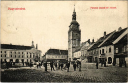 * T2/T3 1912 Nagyszombat, Tyrnau, Trnava; Ferencz József Tér, Bauer Károly üzlete. Guczmann Testvérek Kiadása / Square,  - Zonder Classificatie