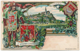 T2/T3 1923 Nyitra, Nitra; Nyitra Vármegye Címere. Athenaeum Rt. Kőnyomása / Coat Of Arms. Art Nouveau, Floral Litho (EK) - Ohne Zuordnung