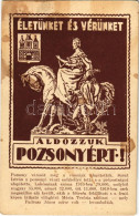 ** T3 Pozsony, Pressburg, Bratislava; Életünket és Vérünket áldozzuk Pozsonyért! Irredenta Képeslap A Lerombolt Mária Te - Unclassified