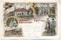 * T2/T3 1898 (Vorläufer) Pöstyén, Piestany, Pistyan; Gyógyterem, Cs. és Kir. Katonai Kórház, Úri Utca, Népviselet, Szobo - Ohne Zuordnung