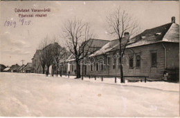 T2 1909 Varannó, Vranov Nad Toplou; Fő Utca Télen. Spira A. Kiadása / Main Street In Winter - Unclassified