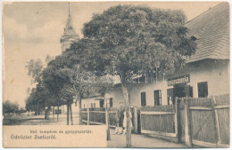 T2/T3 1912 Zselíz, Zeliezovce; Református Templom és Gyógyszertár / Calvinist Church And Pharmacy (EK) - Zonder Classificatie