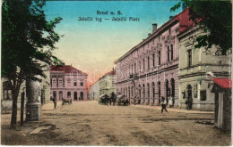 T2 1915 Bród, Nagyrév, Slavonski Brod, Brod Na Savi; Jelacic Trg / Square + "TOVÁBBÍTHATÓ" - Sin Clasificación