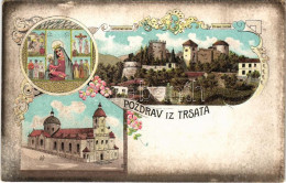 ** T2/T3 Fiume, Rijeka; Tersatto / Trsat Church. Art Nouveau, Floral, Litho - Ohne Zuordnung