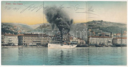 T2 1909 Fiume, Rijeka; Riva Szapáry - 3-részes Kinyitható Panorámalap / 3-tiled Folding Panoramacard + "SÁROSMÁRIAVÖLGY  - Ohne Zuordnung