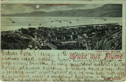 T3/T4 1898 (Vorläufer) Fiume, Rijeka; Tersatt / Trsat At Night. Ottmar Zieher Art Nouveau Litho (wet Damage) - Ohne Zuordnung