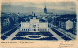 T4 1899 (Vorläufer) Zagreb, Agram, Zágráb; Trg Franje Josipa / Franz Josefs-Platz / Square (vágott / Cut) - Non Classés